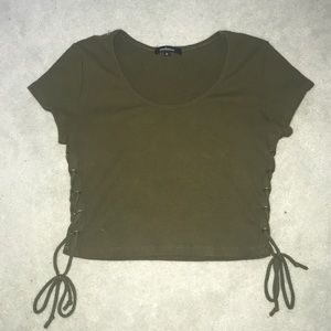 Nature green crop top